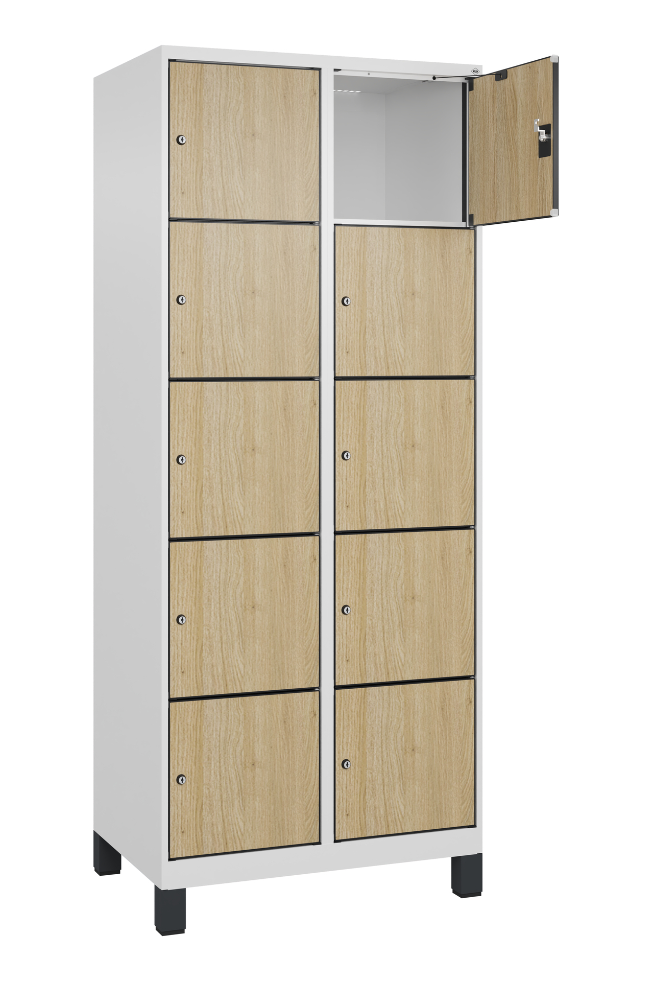 C+P Schlie�fachschrank Evolo PLUS, F��e, 10 F�cher, 1950x800x500mm