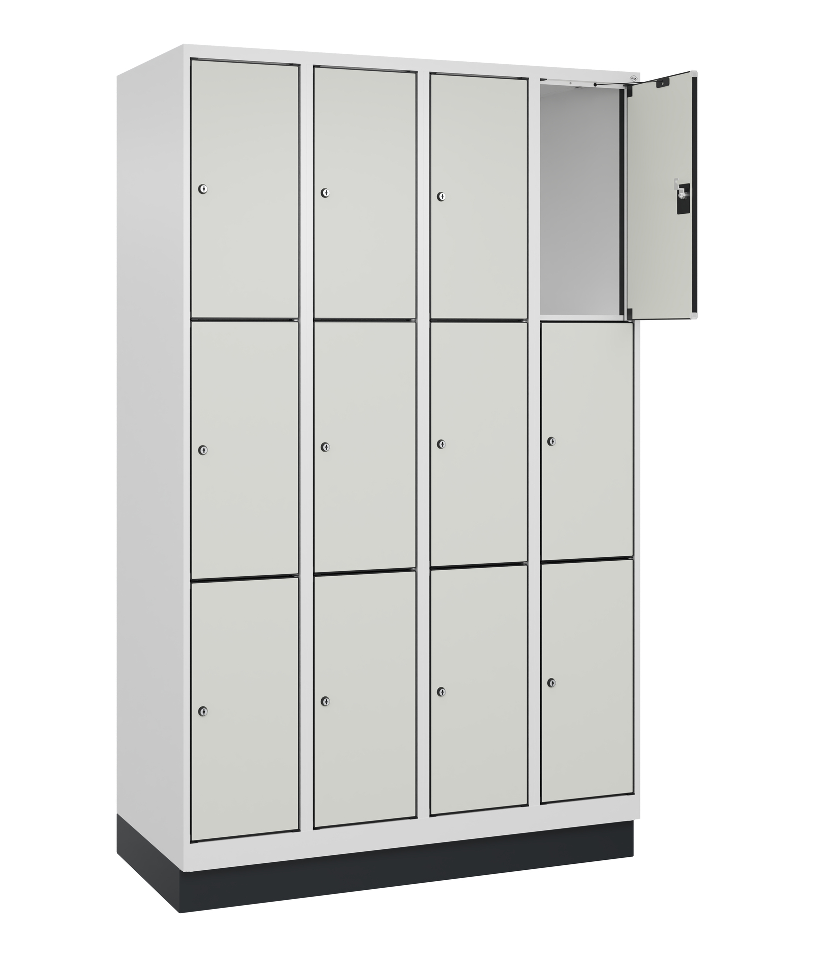 C+P Schlie�fachschrank Evolo PLUS, Sockel, 12 F�cher, 1950x1200x500mm