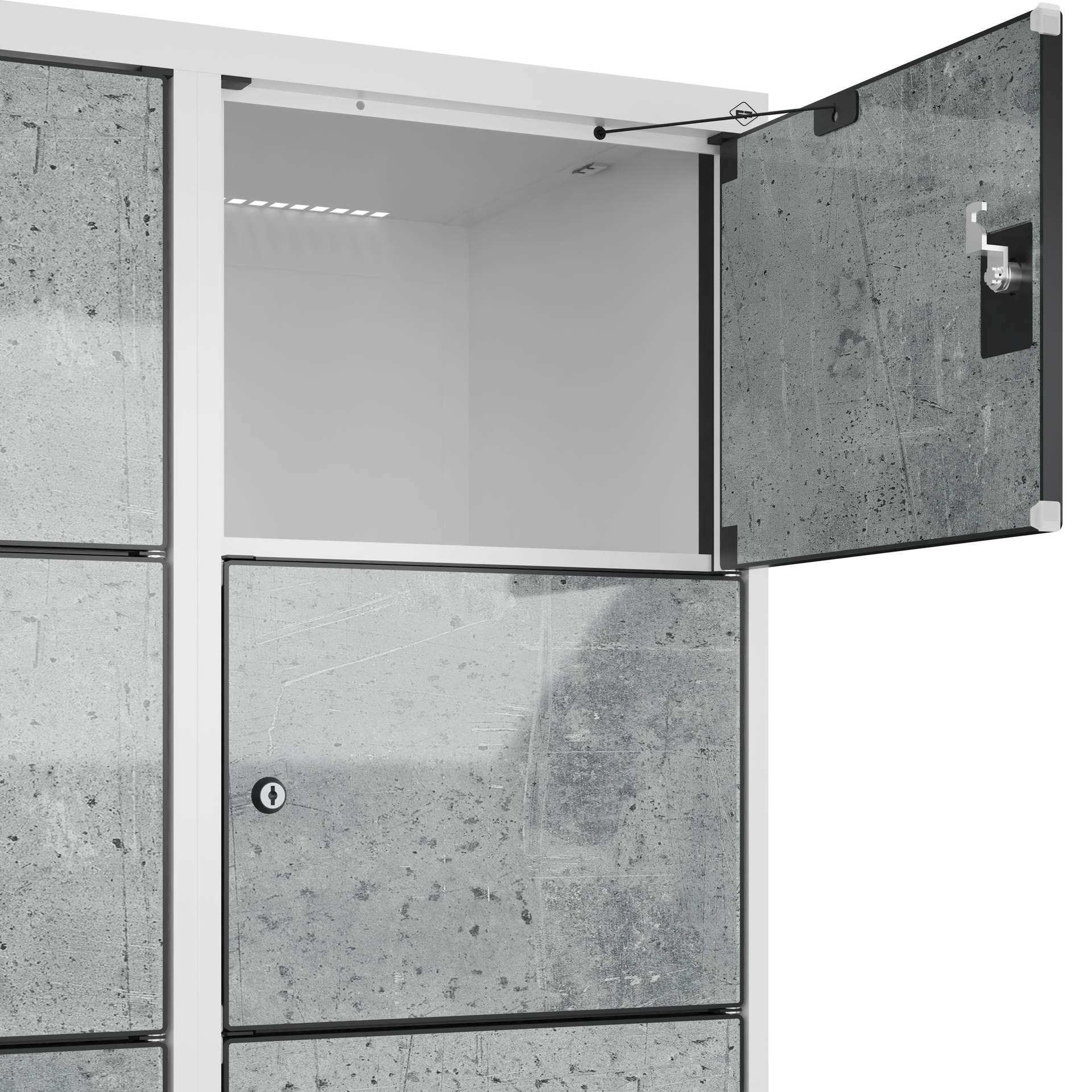 C+P Schlie�fachschrank Evolo PLUS, Sockel, 18 F�cher, 1950x1200x500mm