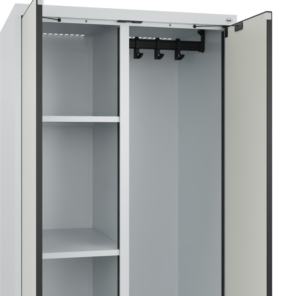 C+P Putzmittel-Spind Evolo PLUS, 2 Abteile, 1850x600x500mm