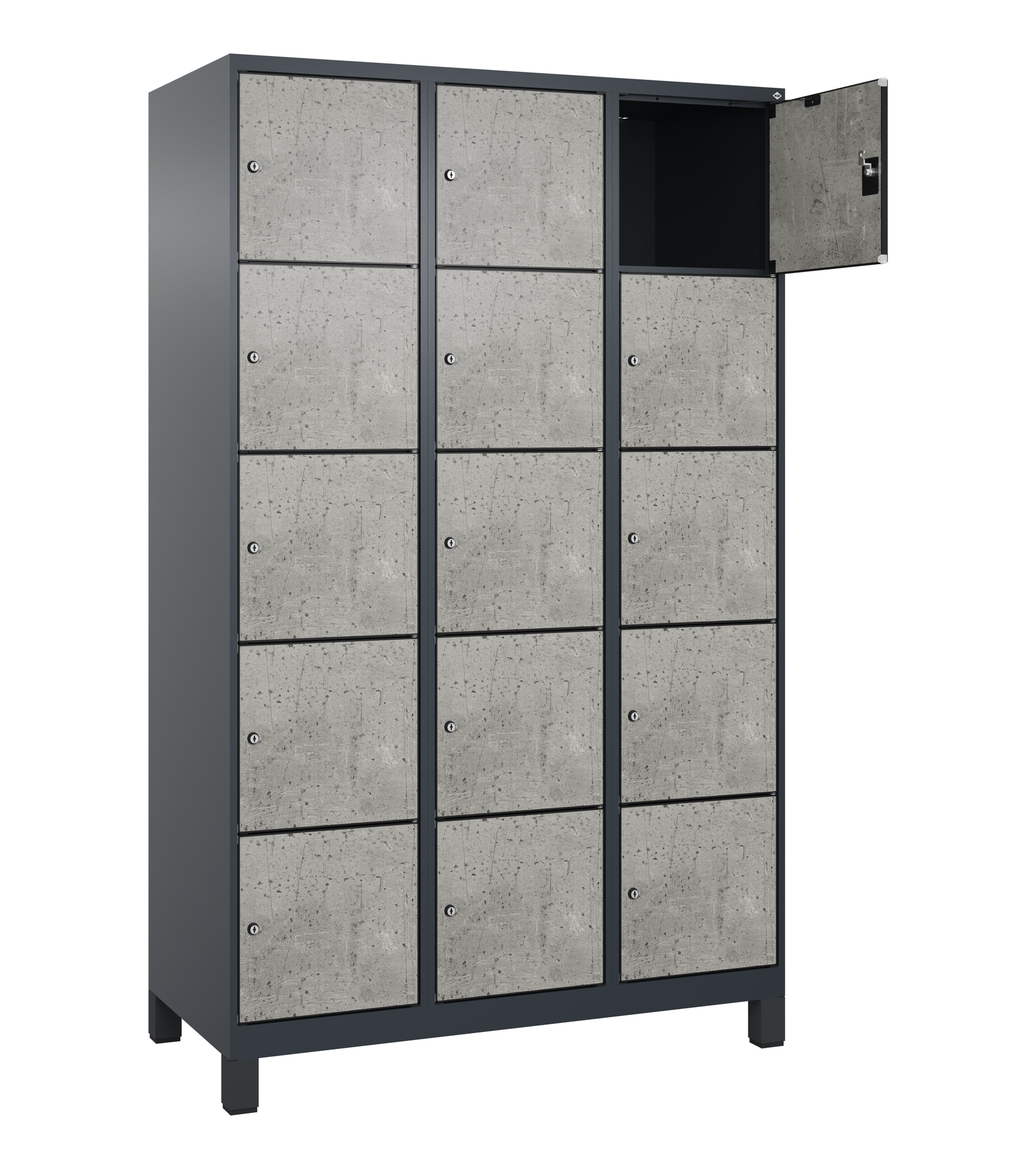C+P Schlie�fachschrank Evolo PLUS, F��e, 15 F�cher, 1950x1200x500mm