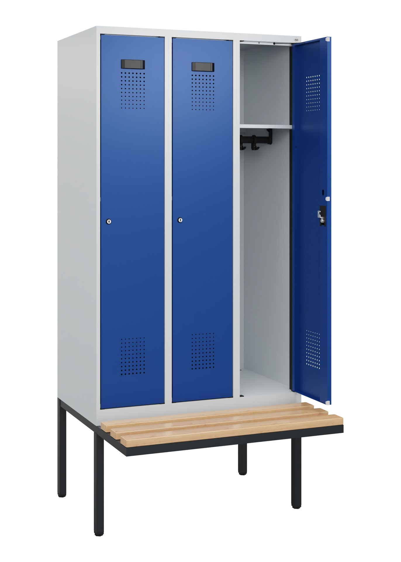C+P Spind Evolo PLUS, Bank, 3 Abteile, 1950x900x81