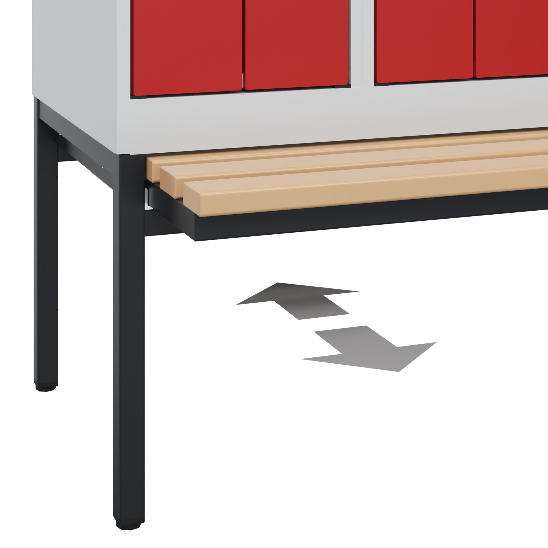 C+P Z-Spind Evolo PLUS, Bank, 2 Fächer, 2120x300x815mm