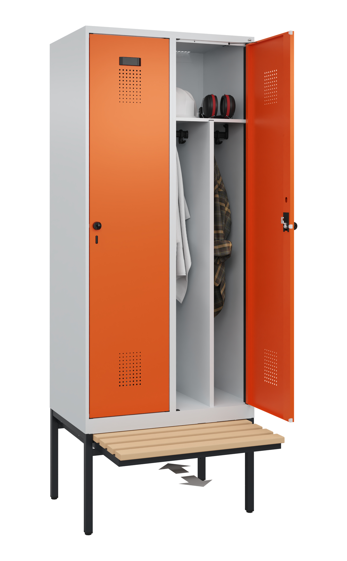 C+P Spind Evolo PLUS, Bank, 2 Abteile, 2120x800x815mm