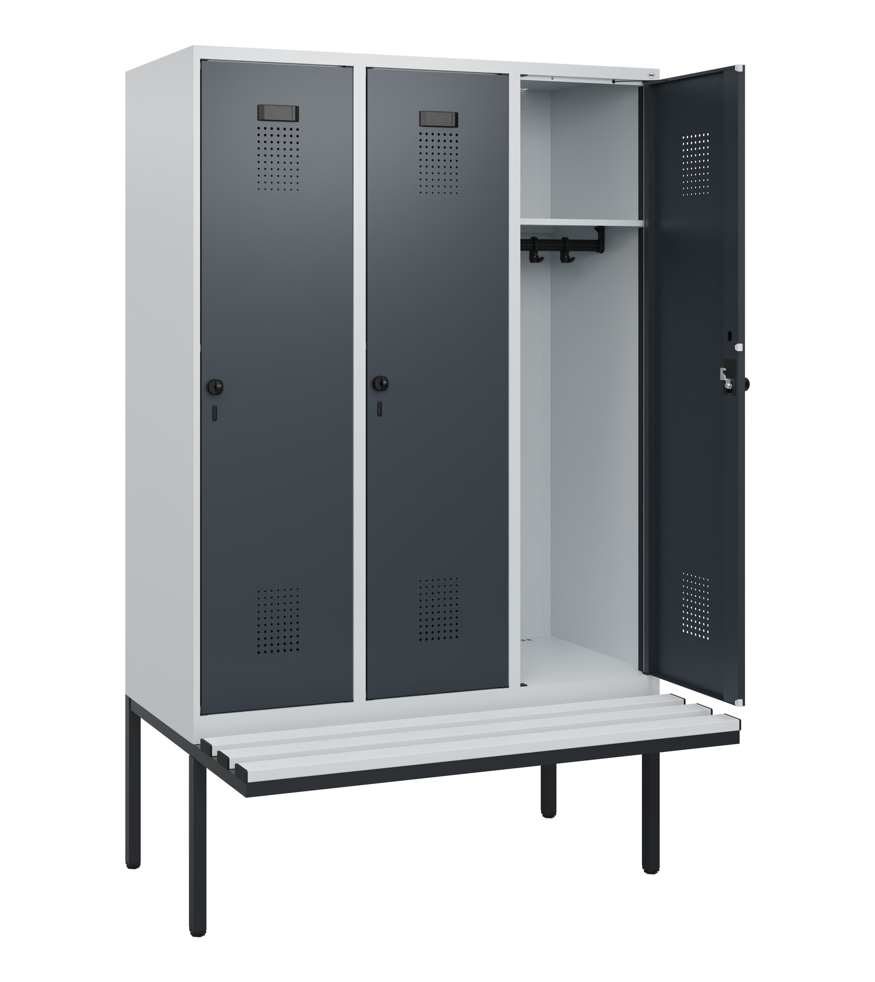 C+P Spind Evolo PLUS, Bank, 3 Abteile, 1950x1200x8
