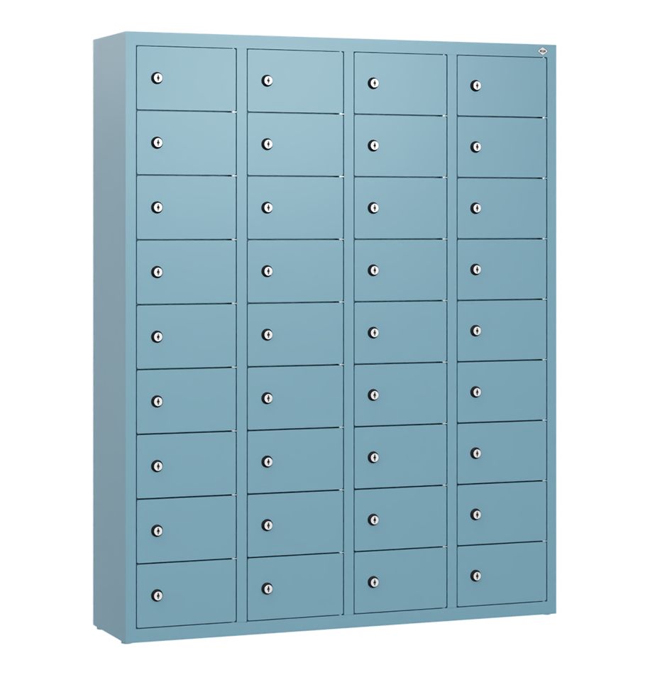 Handy-Garage mit 36 Fächern, wandhängend, RAL 2406015 Architekturblau
