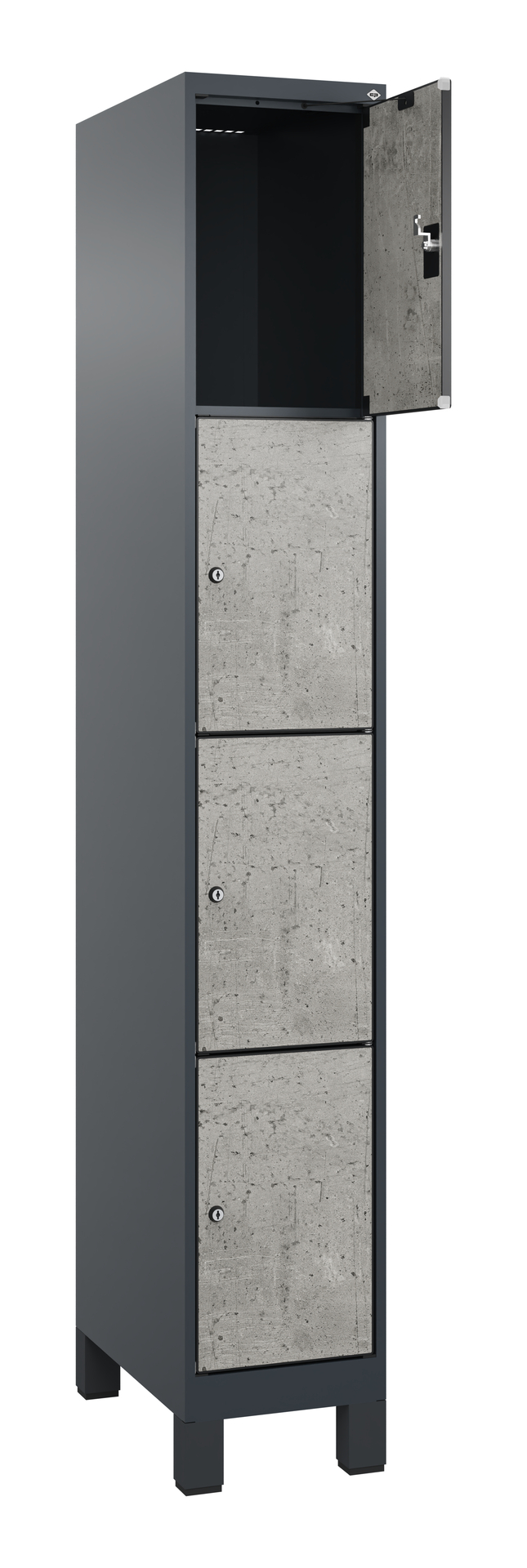 C+P Schlie�fachschrank Evolo PLUS, F��e, 4 F�cher, 1950x300x500mm