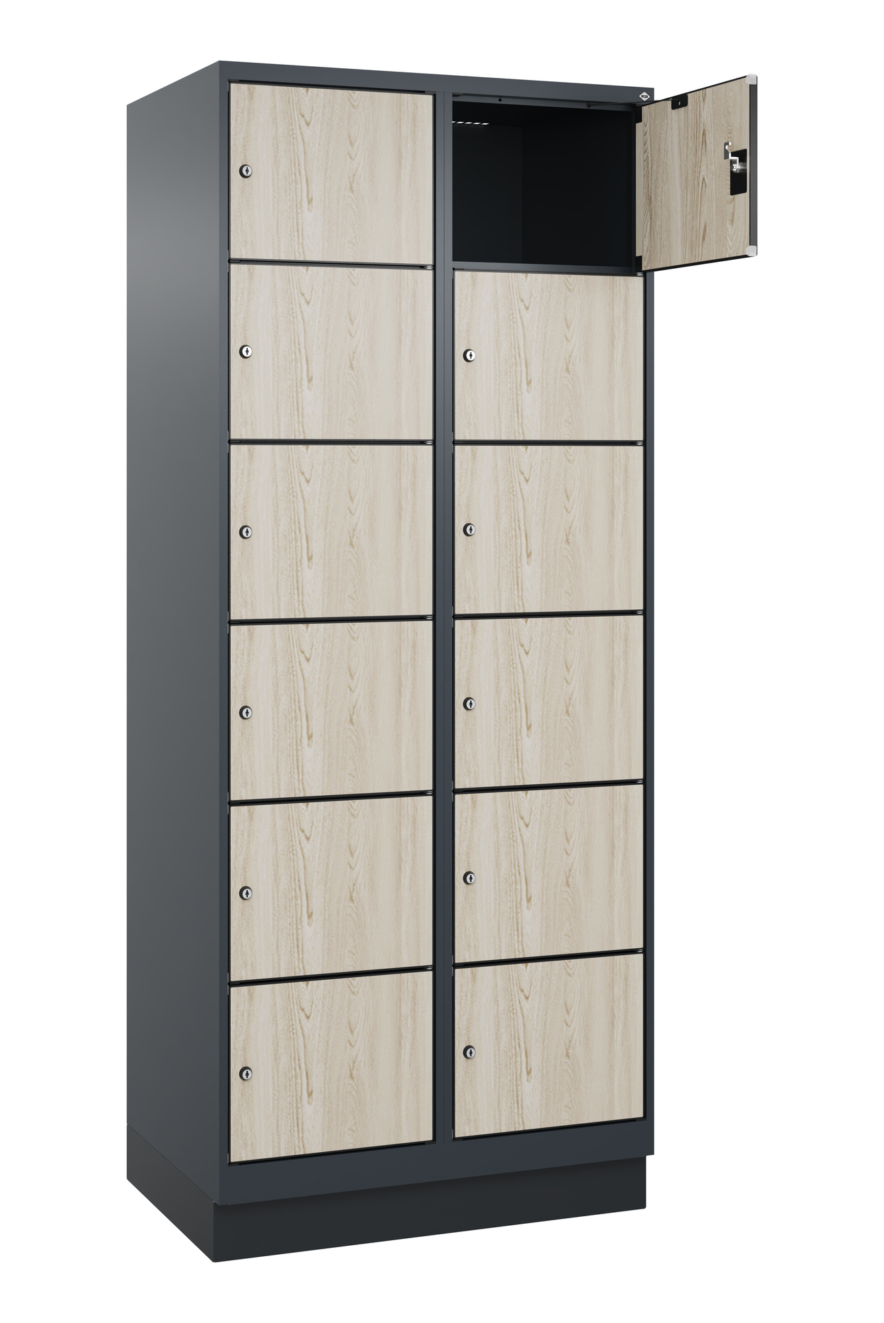 C+P Schlie�fachschrank Evolo PLUS, Sockel, 12 F�cher, 1950x800x500mm
