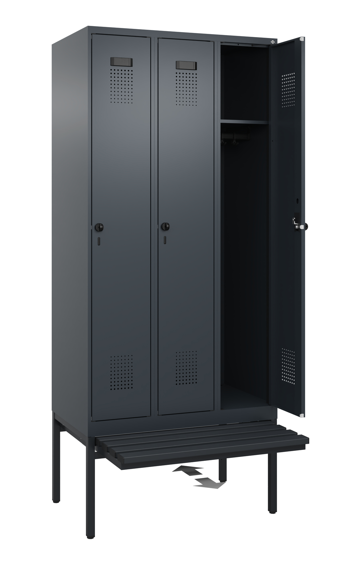 C+P Spind Evolo PLUS, Bank, 3 Abteile, 2120x900x815mm