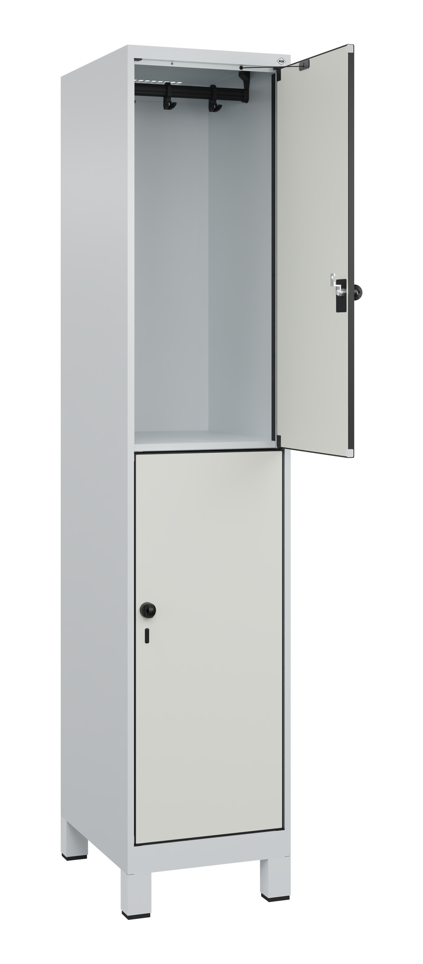 C+P Doppelst�ckiger Spind Evolo PLUS, 2 F�cher, 1950x400x500mm