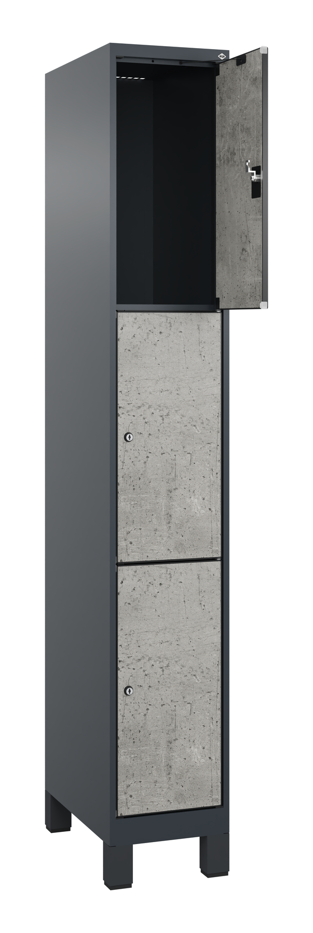 C+P Schlie�fachschrank Evolo PLUS, F��e, 3 F�cher, 1950x300x500mm