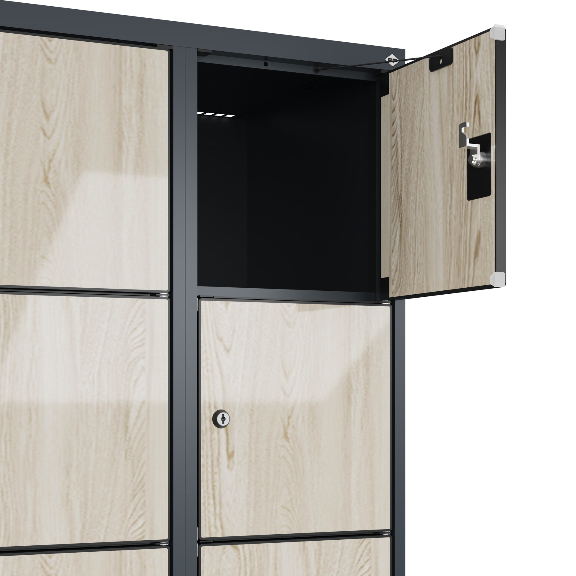 C+P Schlie�fachschrank Evolo PLUS, Sockel, 18 F�cher, 1950x900x500mm