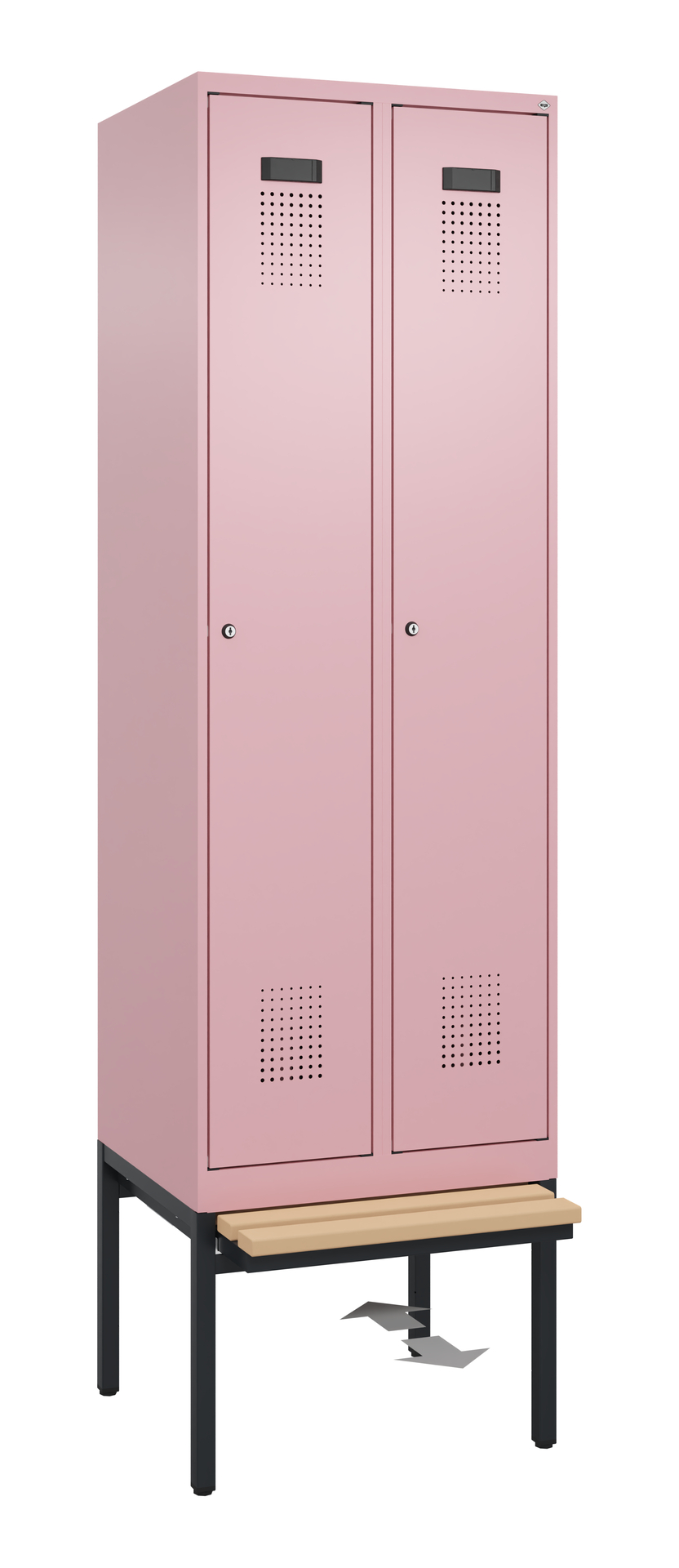 C+P Spind Evolo PLUS, Bank, 2 Abteile, 2120x600x815mm