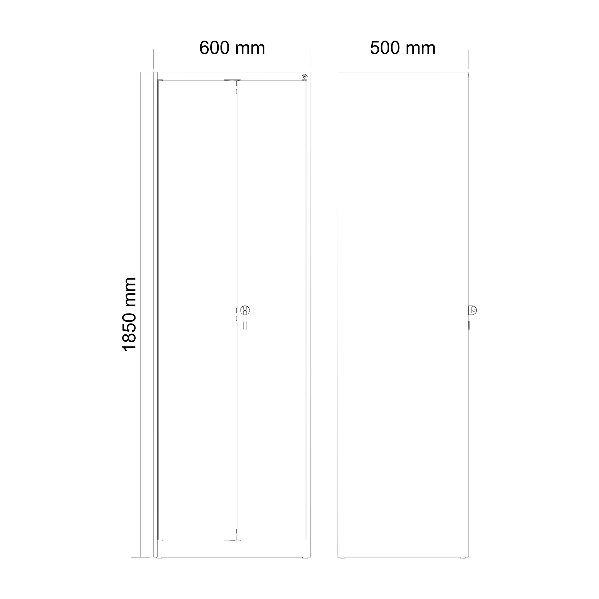C+P Schwarz-Wei�-Spind Evolo PLUS, 2 Abteile, 1850x600x500mm C+P Schwarz-Wei�-Spind Evolo PLUS, 2 Abteile, 1850x600x500mm