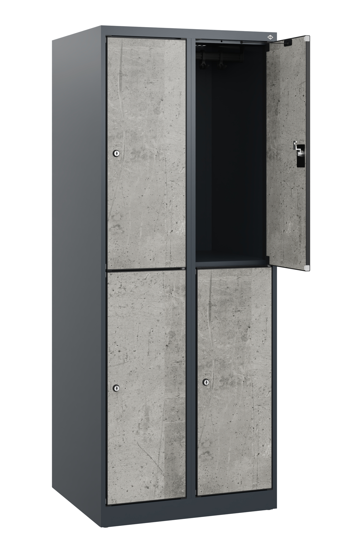 C+P Doppelst�ckiger Schulspind Evolo PLUS, 4 F�cher, 1530x600x500mm