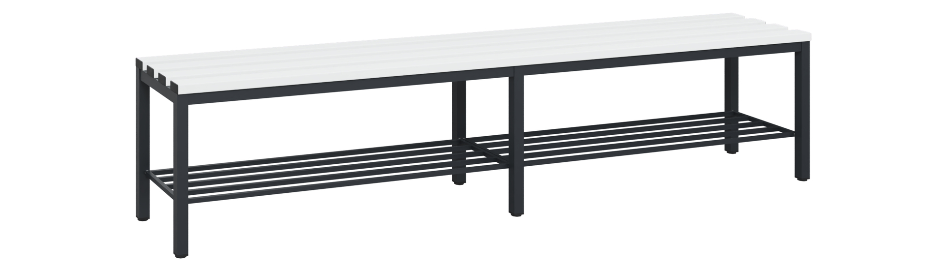 C+P Sitzbank Solid, 450x2000x358mm, 7021/Weiß