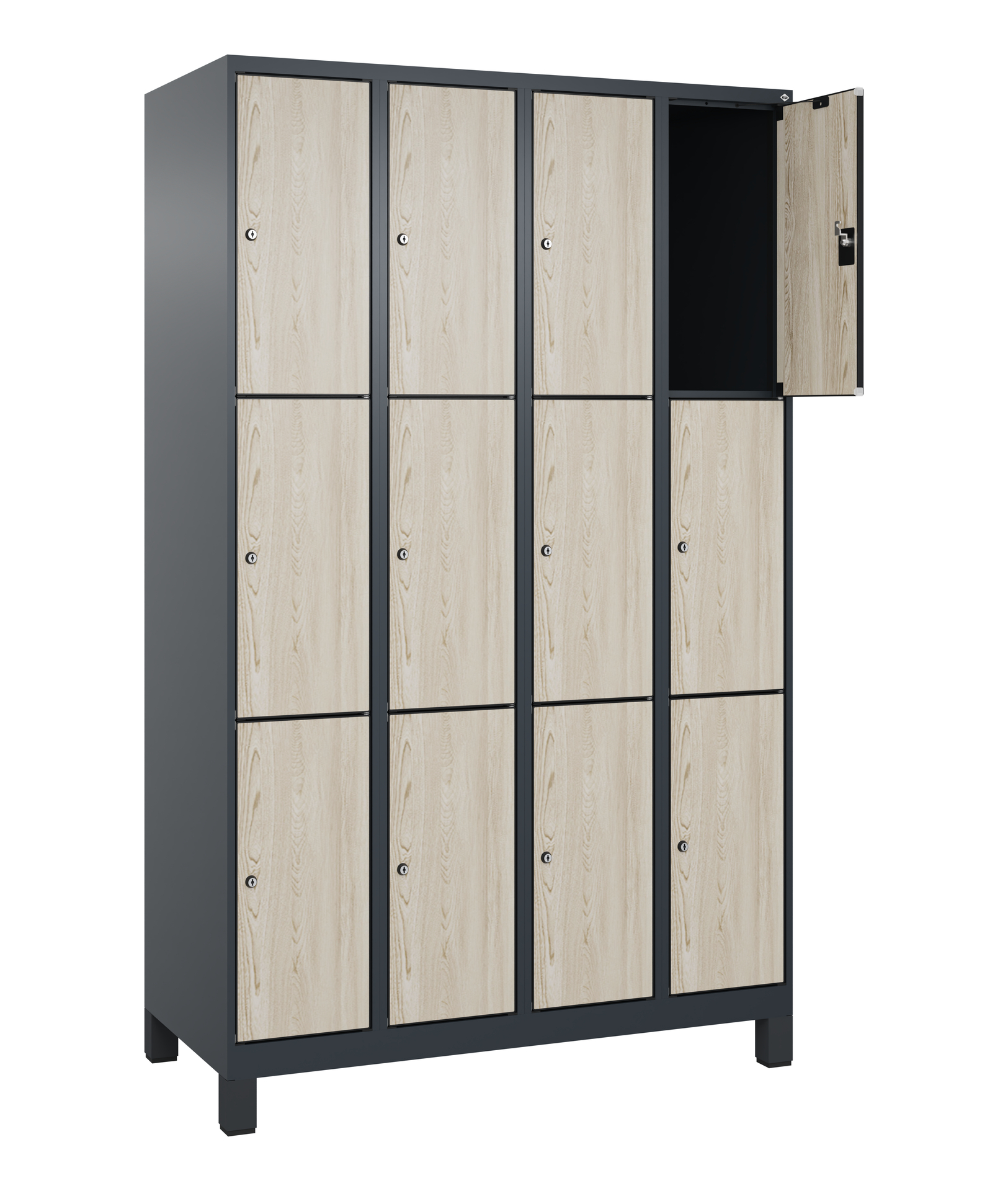 C+P Schlie�fachschrank Evolo PLUS, F��e, 12 F�cher, 1950x1200x500mm