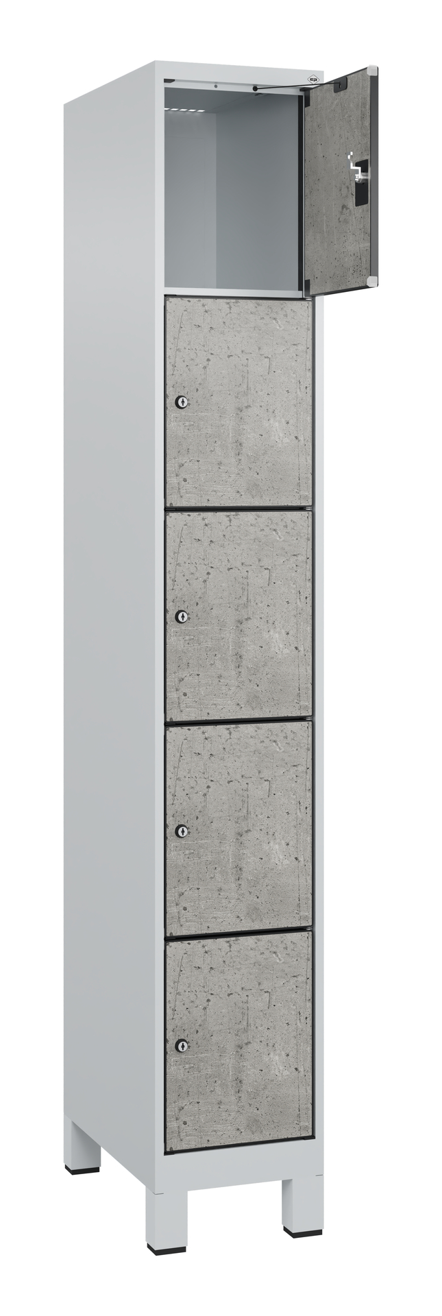 C+P Schlie�fachschrank Evolo PLUS, F��e, 5 F�cher, 1950x300x500mm