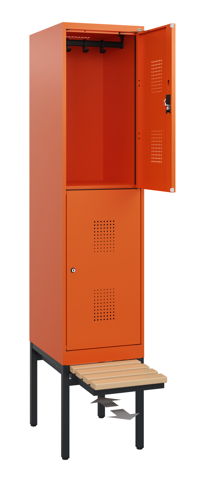 C+P Doppelstöckiger Spind Evolo PLUS, 2 Fächer, 1950x400x815mm