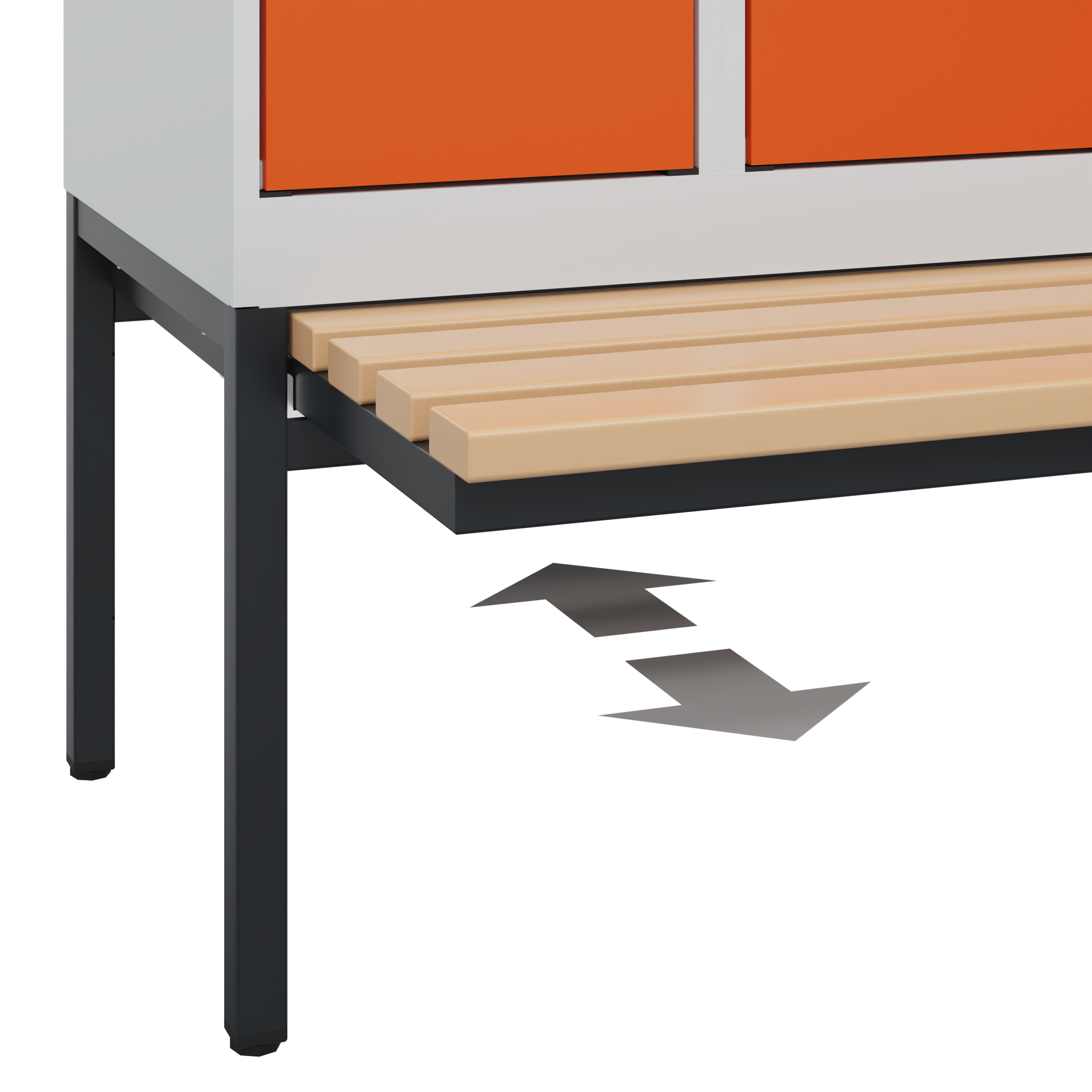 C+P Doppelstöckiger Spind Evolo PLUS, 2 Fächer, 2120x300x815mm