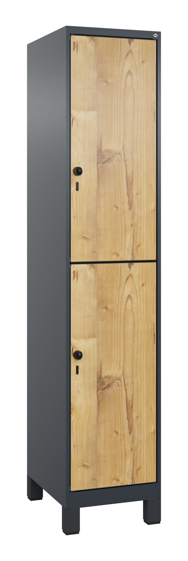 C+P Doppelst�ckiger Spind Evolo PLUS, 2 F�cher, 1950x400x500mm