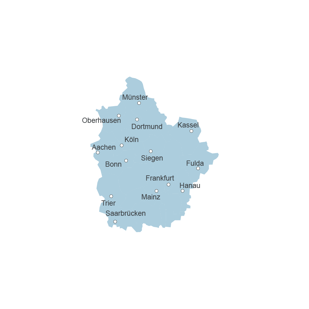Gebiedskaart Team West