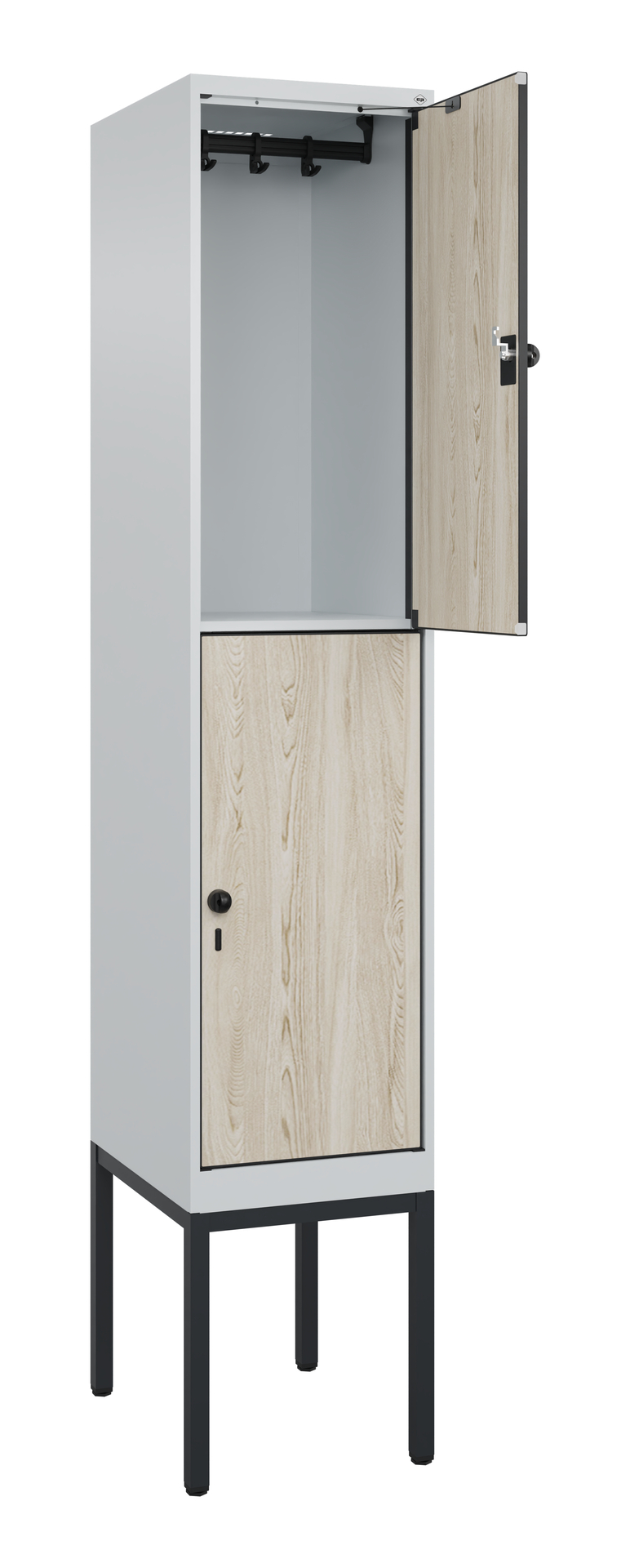 C+P Doppelst�ckiger Spind Evolo PLUS, 2 F�cher, 2120x400x500mm