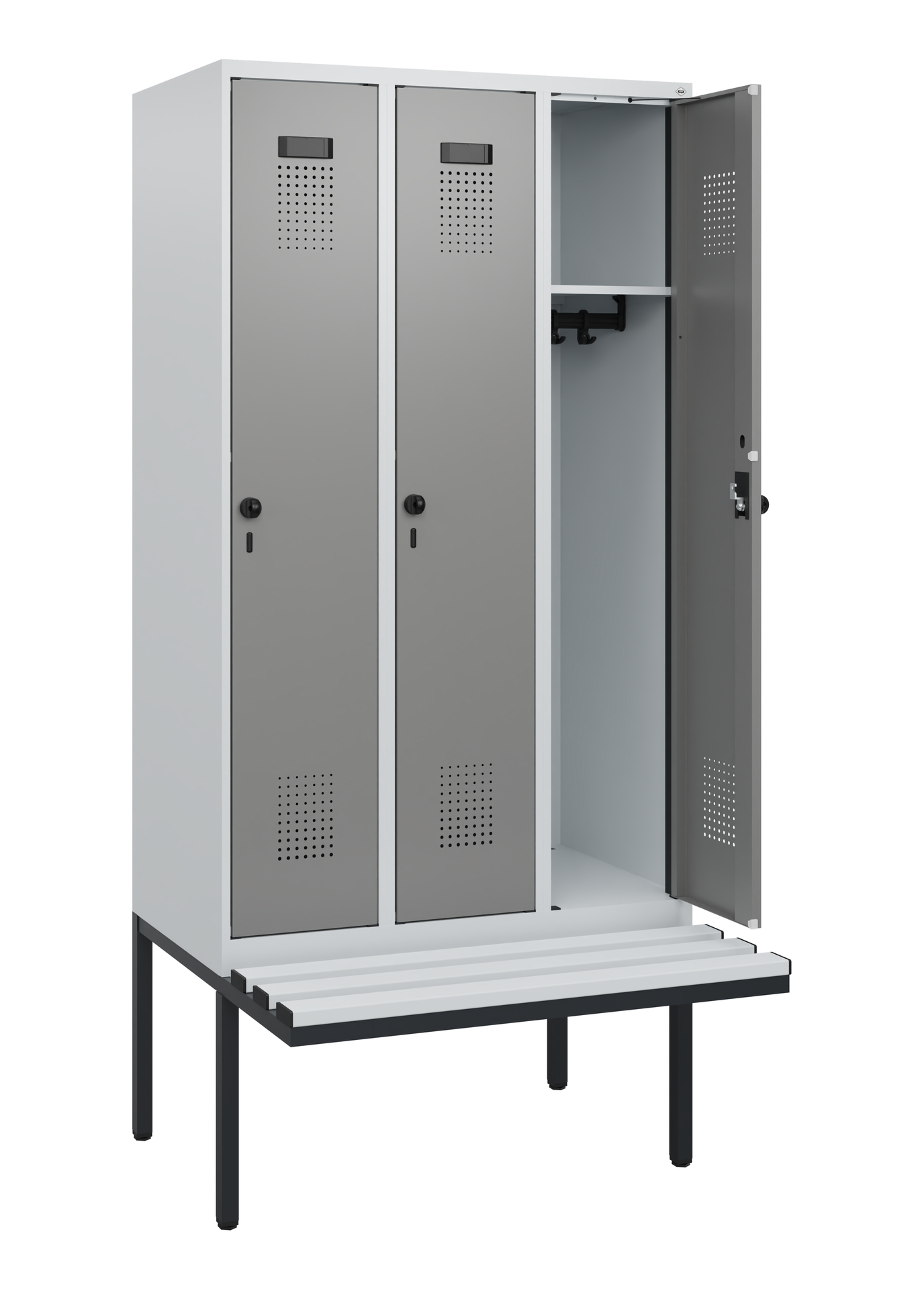 C+P Spind Evolo PLUS, Bank, 3 Abteile, 1950x900x81
