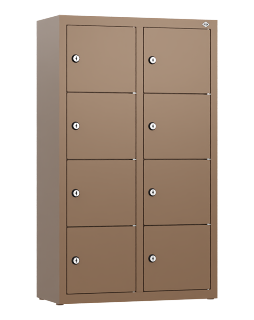 Handy-Garage XL mit 8 Fächern, wandhängend, RAL 8025 Blassbraun