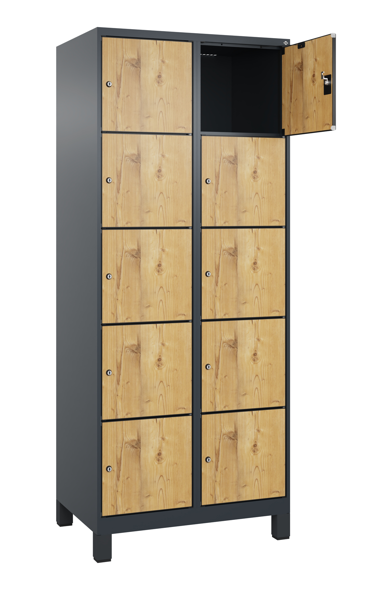 C+P Schlie�fachschrank Evolo PLUS, F��e, 10 F�cher, 1950x800x500mm
