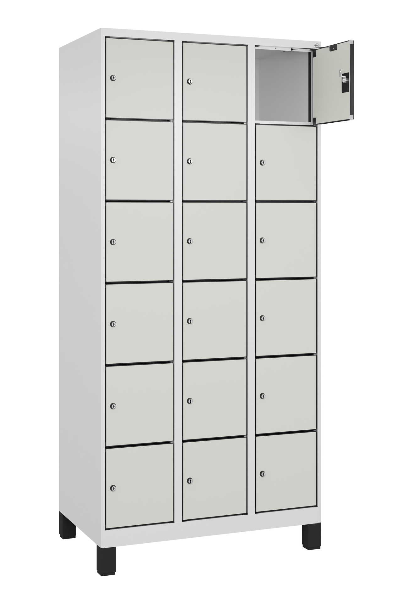 C+P Schlie�fachschrank Evolo PLUS, F��e, 18 F�cher, 1950x900x500mm