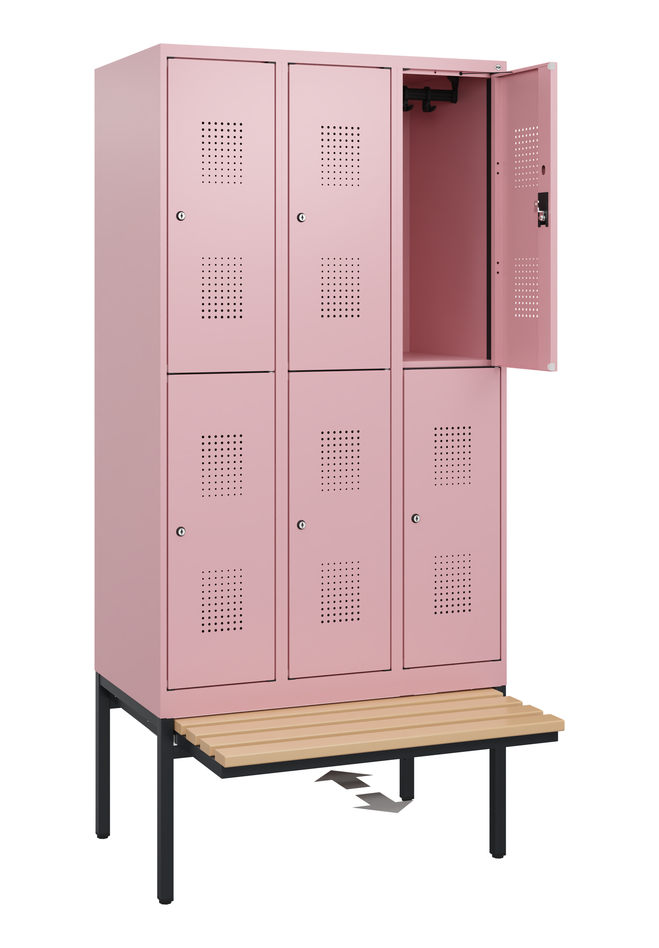 C+P Doppelstöckiger Spind Evolo PLUS, 6 Fächer, 1950x900x815mm