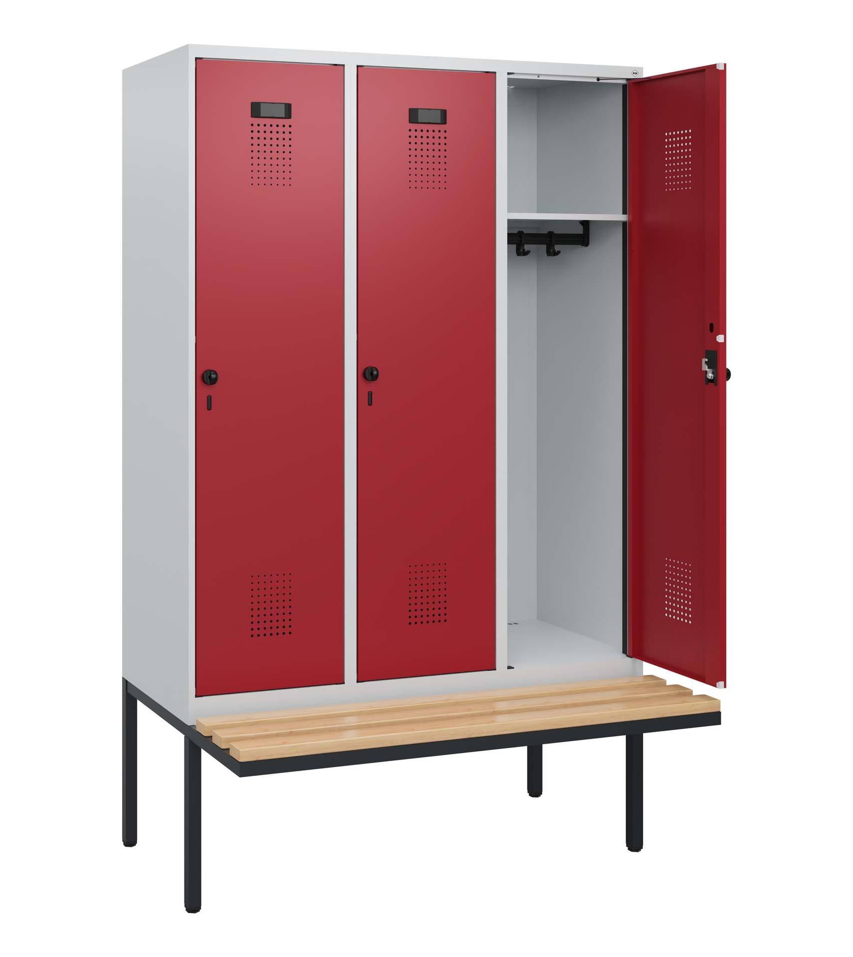 C+P Spind Evolo PLUS, Bank, 3 Abteile, 1950x1200x8