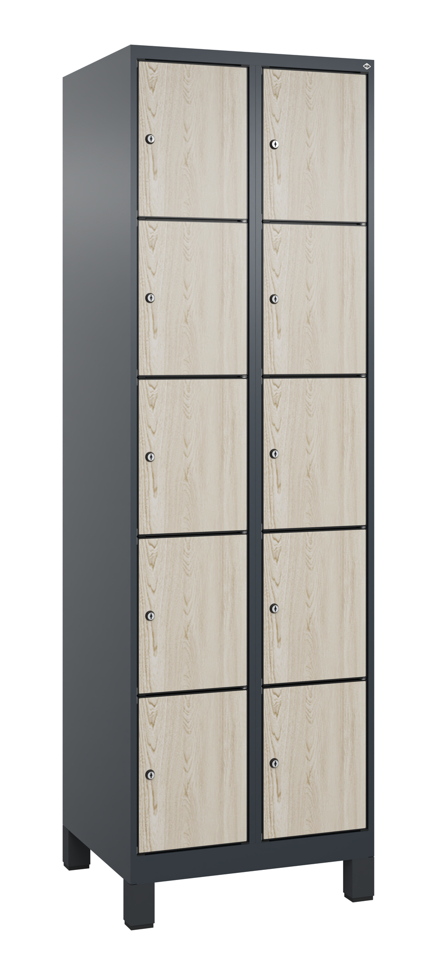 C+P Schlie�fachschrank Evolo PLUS, F��e, 10 F�cher, 1950x600x500mm