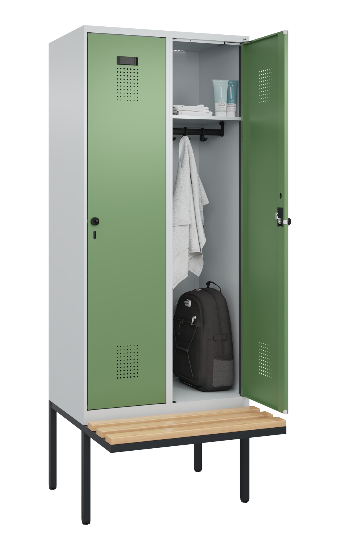 C+P Spind Evolo PLUS, Bank, 2 Abteile, 2120x800x81