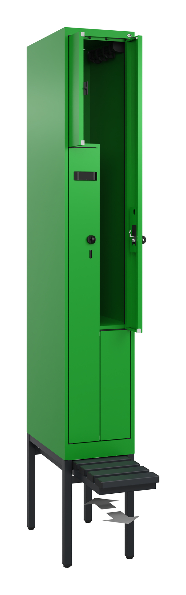 C+P Z-Spind Evolo PLUS, Bank, 2 Fächer, 2120x300x815mm
