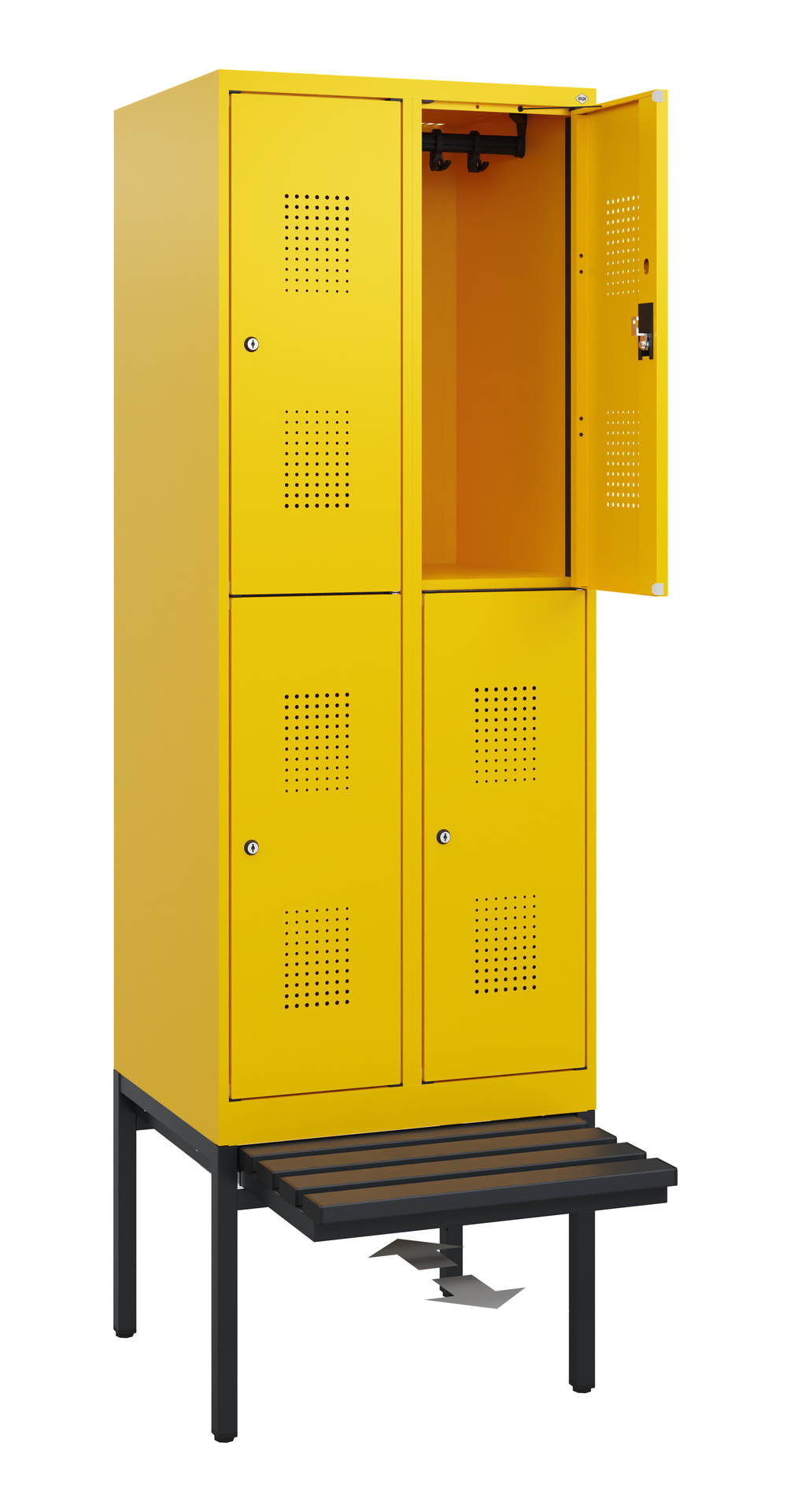 C+P Doppelstöckiger Spind Evolo PLUS, 4 Fächer, 1950x600x815mm