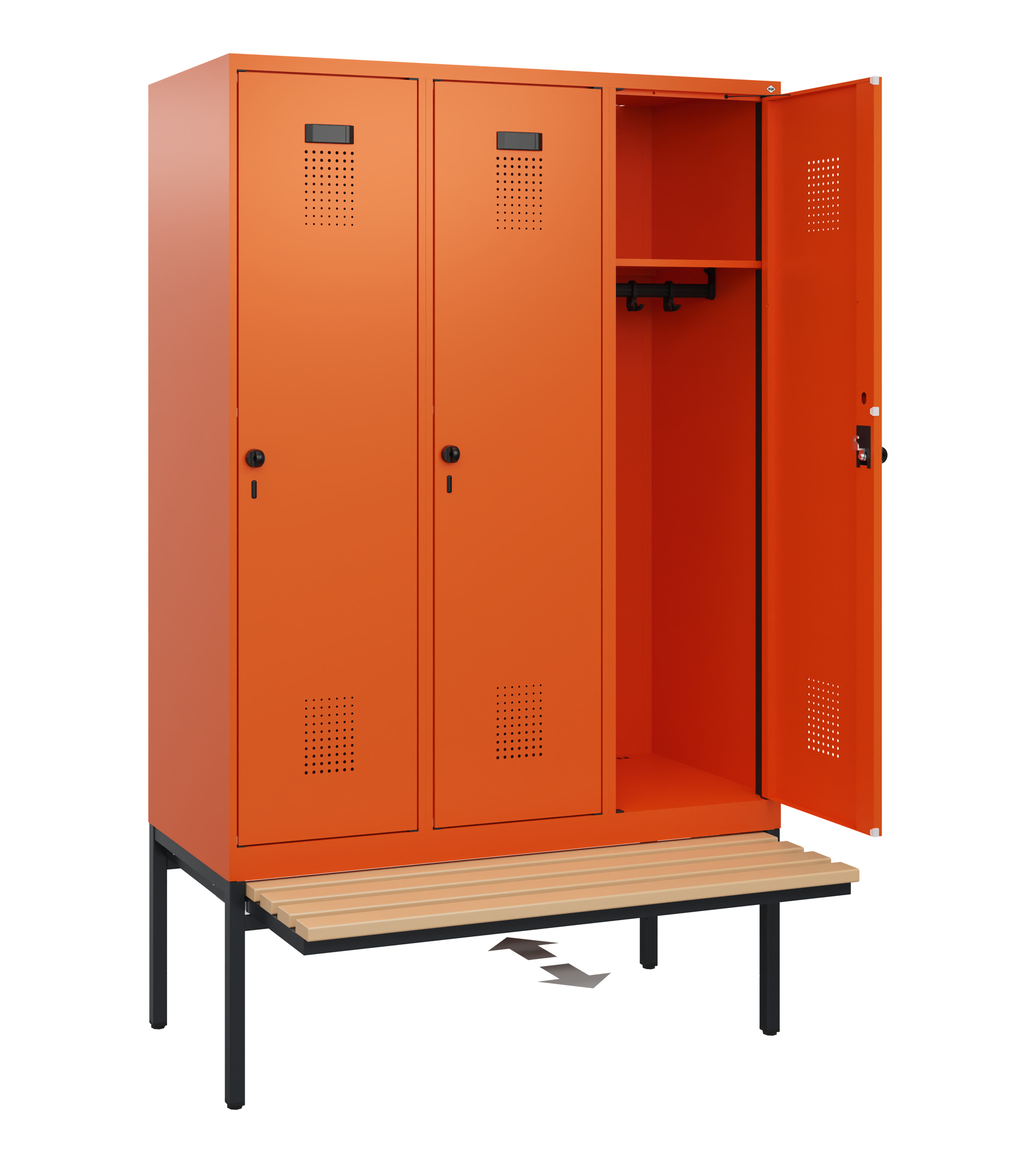 C+P Spind Evolo PLUS, Bank, 3 Abteile, 1950x1200x815mm