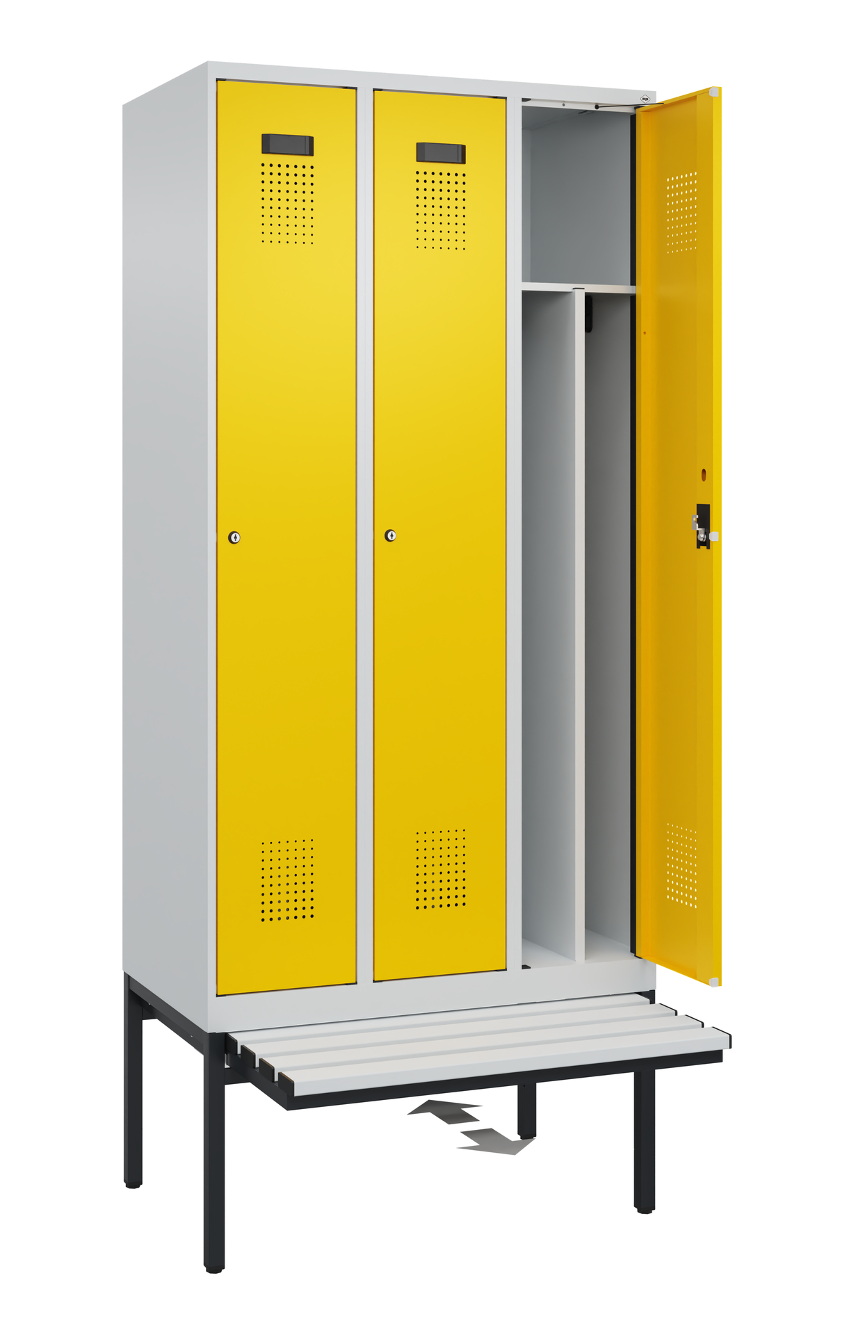 C+P Spind Evolo PLUS, Bank, 3 Abteile, 2120x900x815mm