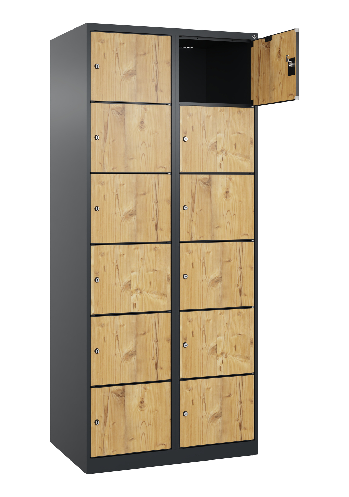 C+P Schlie�fachschrank Evolo PLUS, 12 F�cher, 1850x800x500mm