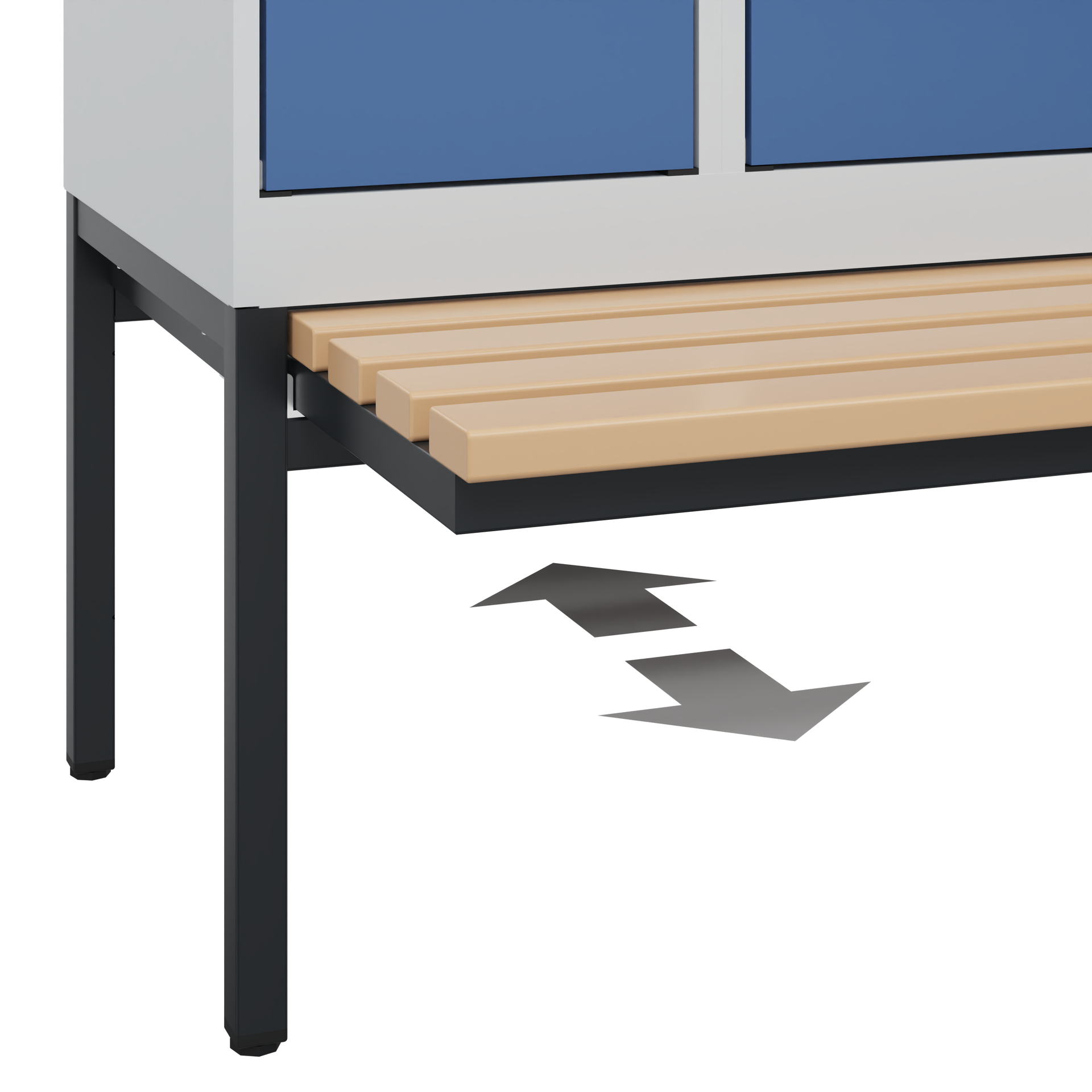 C+P Spind Evolo PLUS, Bank, 4 Abteile, 2120x1200x815mm