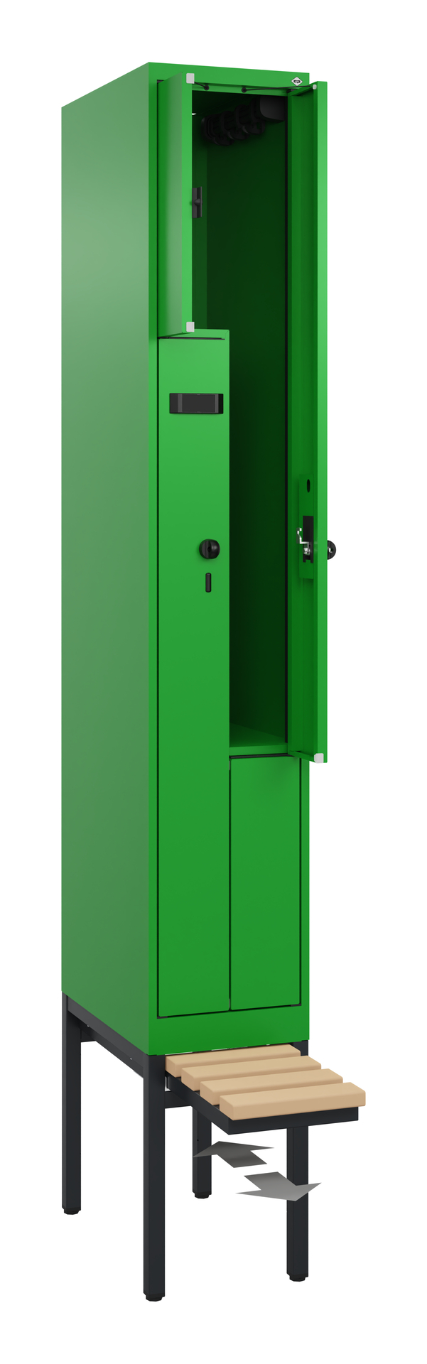 C+P Z-Spind Evolo PLUS, Bank, 2 Fächer, 2120x300x815mm