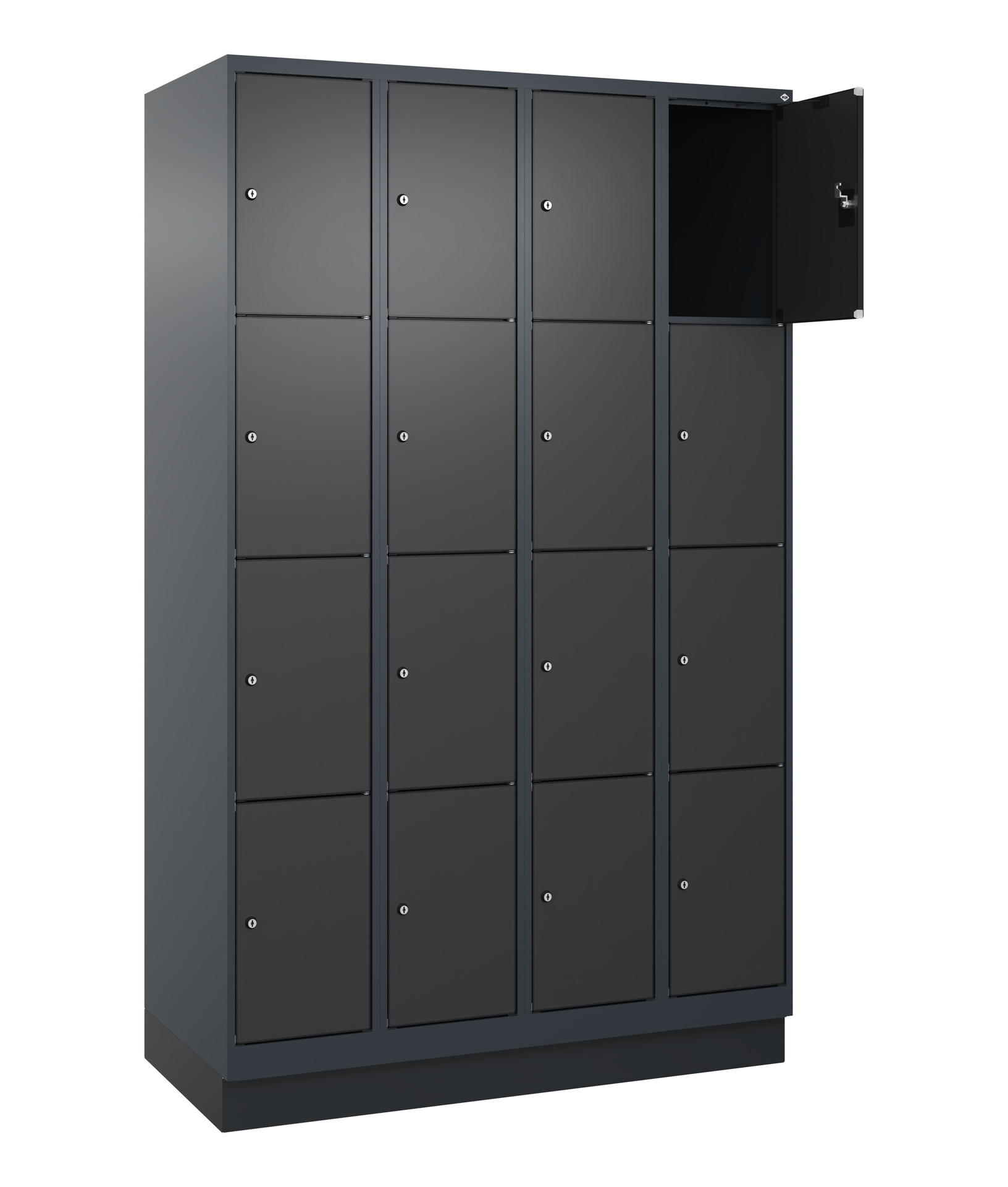 C+P Schlie�fachschrank Evolo PLUS, Sockel, 16 F�cher, 1950x1200x500mm