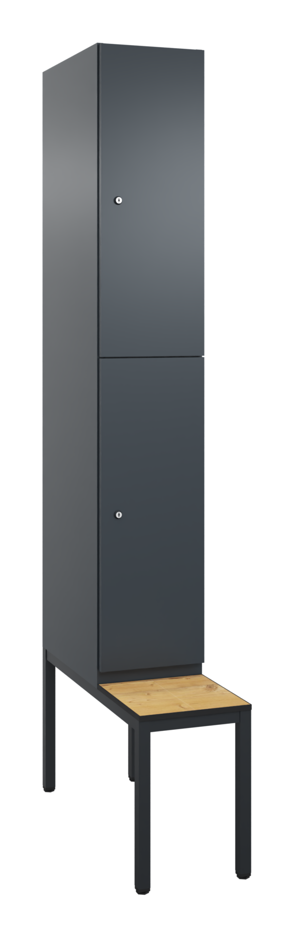 C+P Doppelstöckiger Spind, Cambio, 2 Fach, Bank, 2120x300x815mm, 9016/VK427