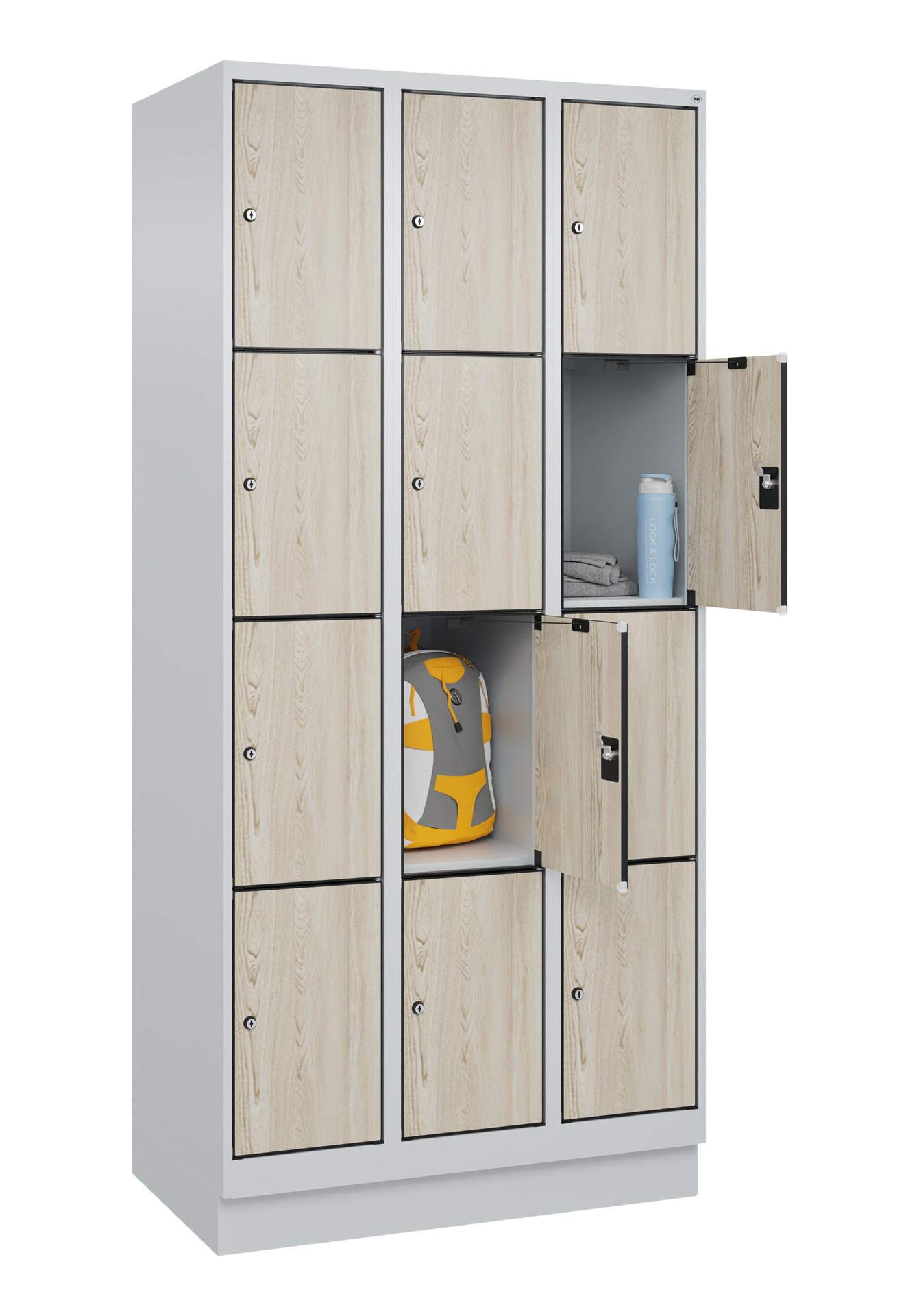 C+P Schlie�fachschrank Evolo PLUS, Sockel, 12 F�cher, 1950x900x500mm