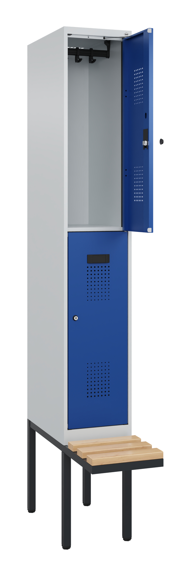 C+P Doppelstock-Spind Evolo PLUS, Bank, 2 Fächer, 