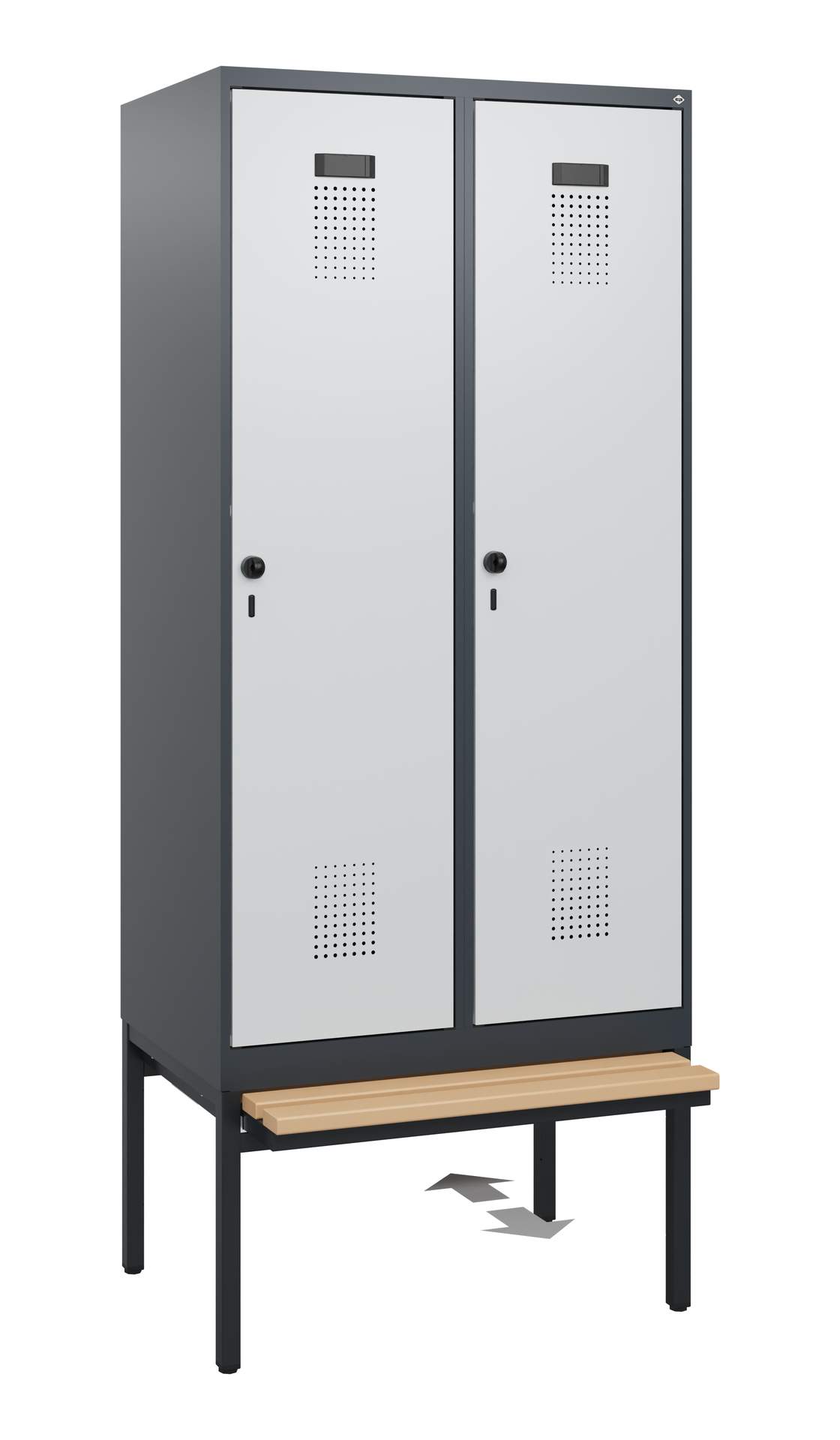 C+P Spind Evolo PLUS, Bank, 2 Abteile, 1950x800x815mm