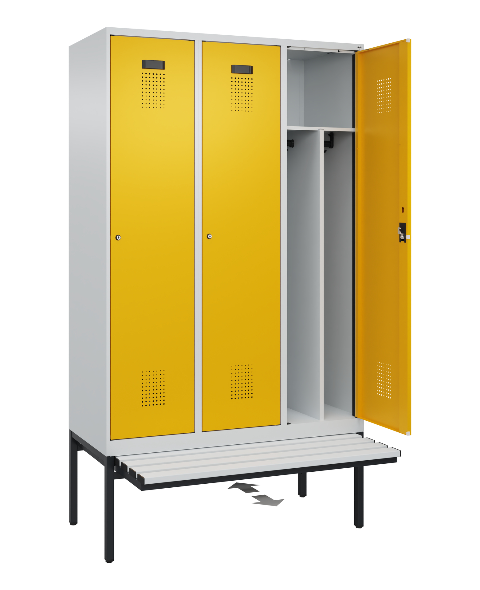 C+P Spind Evolo PLUS, Bank, 3 Abteile, 2120x1200x815mm