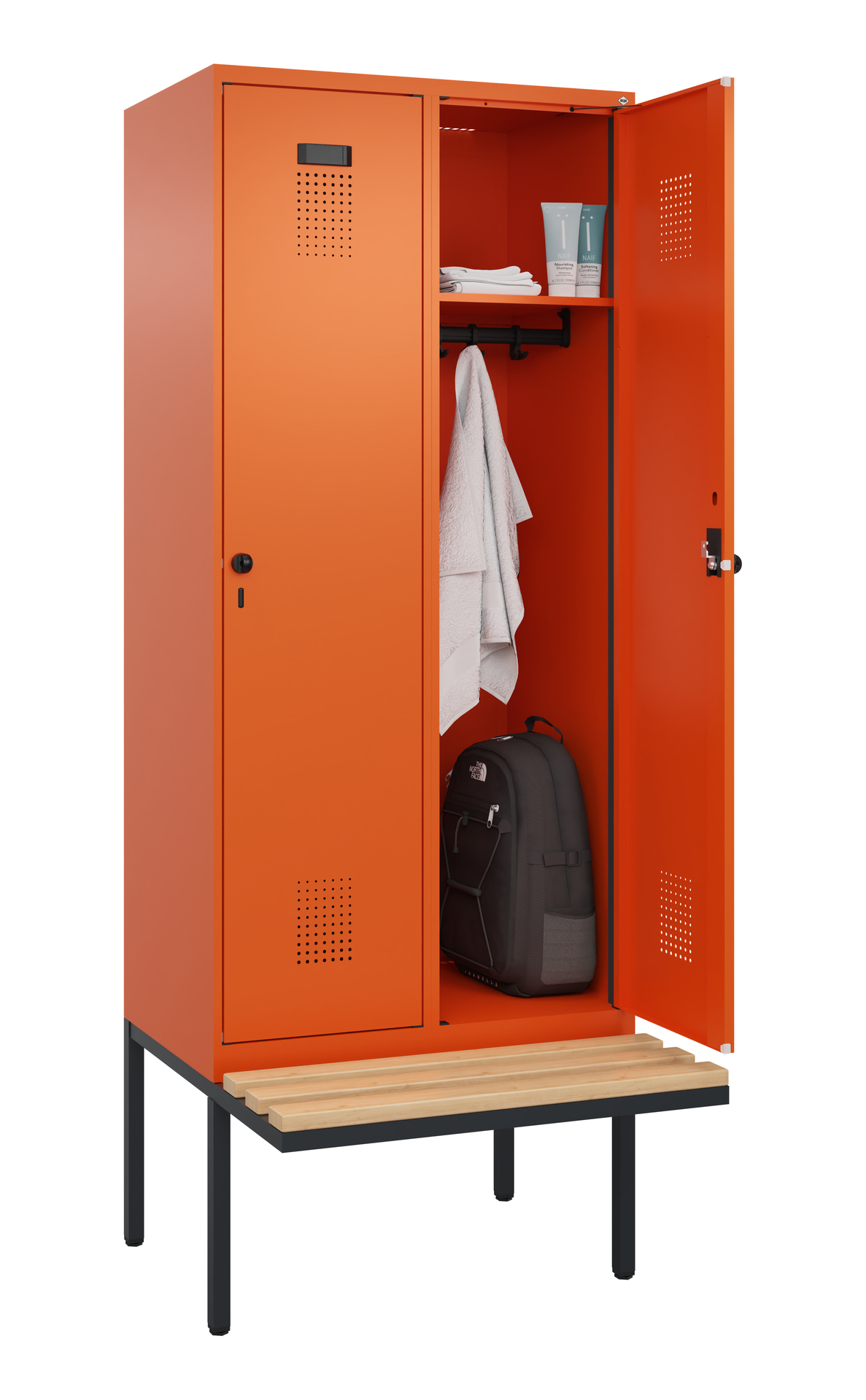 C+P Spind Evolo PLUS, Bank, 2 Abteile, 2120x800x81