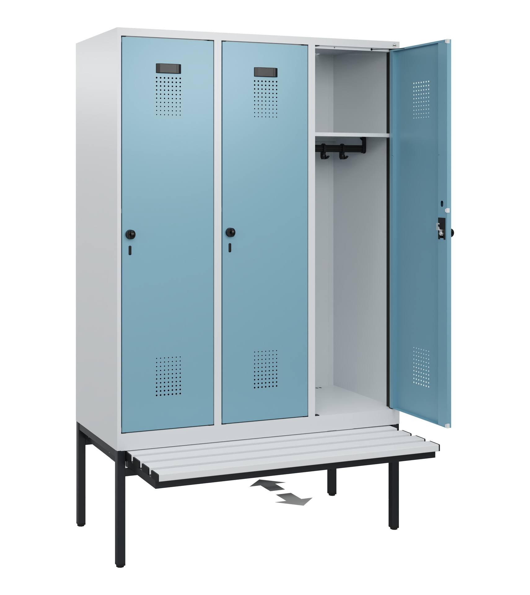 C+P Spind Evolo PLUS, Bank, 3 Abteile, 1950x1200x815mm